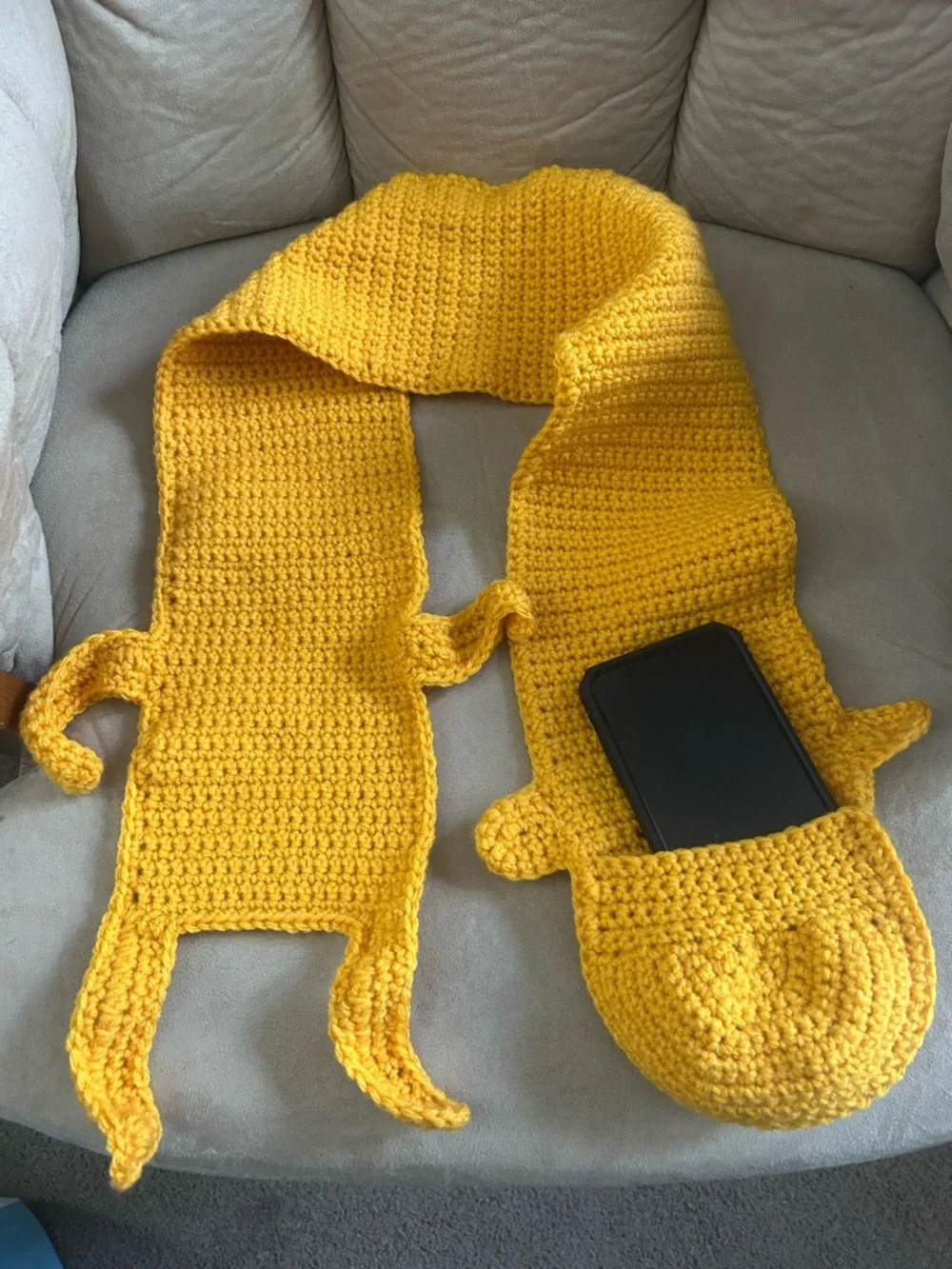Handmade Jake from Adventure Time Crochet Scarf